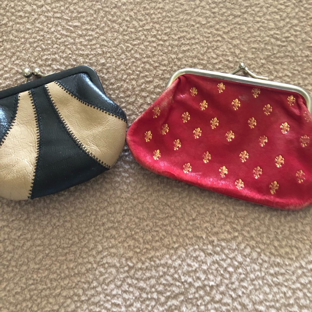 Lot Of 2 Vintage Italian Leather Firenze Coin Purses